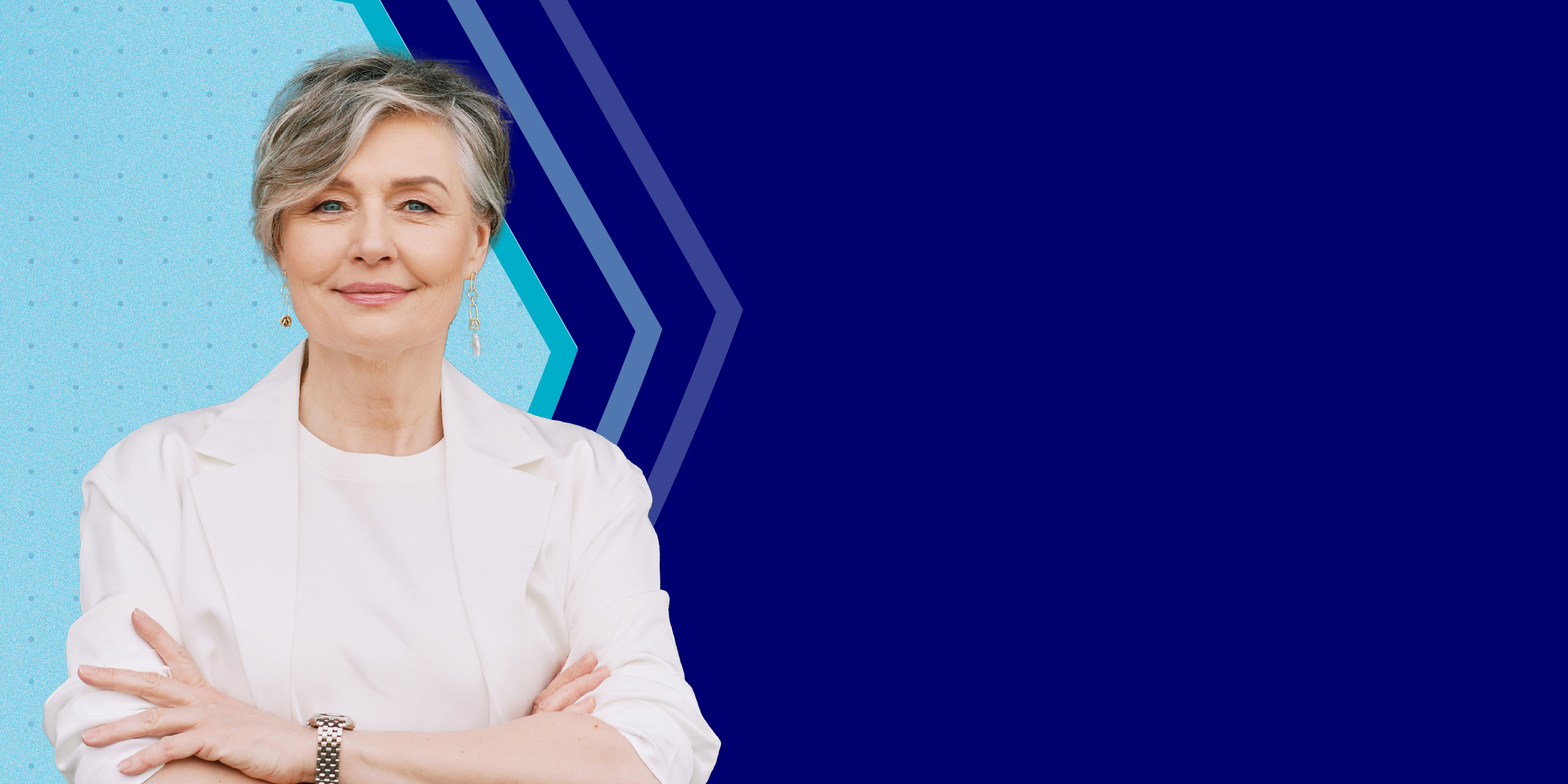 Happy woman holding hands